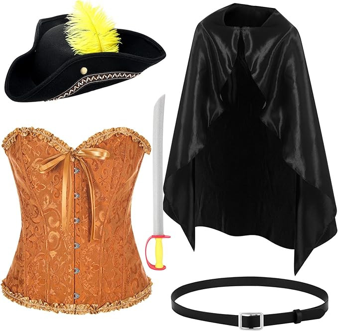 Newcotte Women Cat in Boots Costume Set for Halloween Cosplay Hat Cloak Belt Waist Corset Accesso... | Amazon (US)