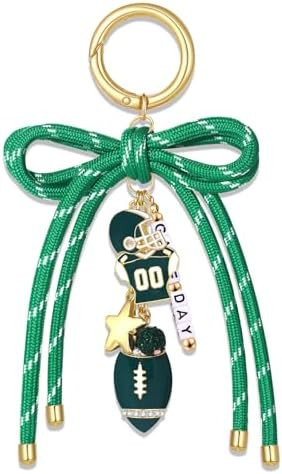Football Bag Charms Keychain Nylon Rope Bow Game Day Purse Charms Football Mom Essentials Cheer M... | Amazon (US)
