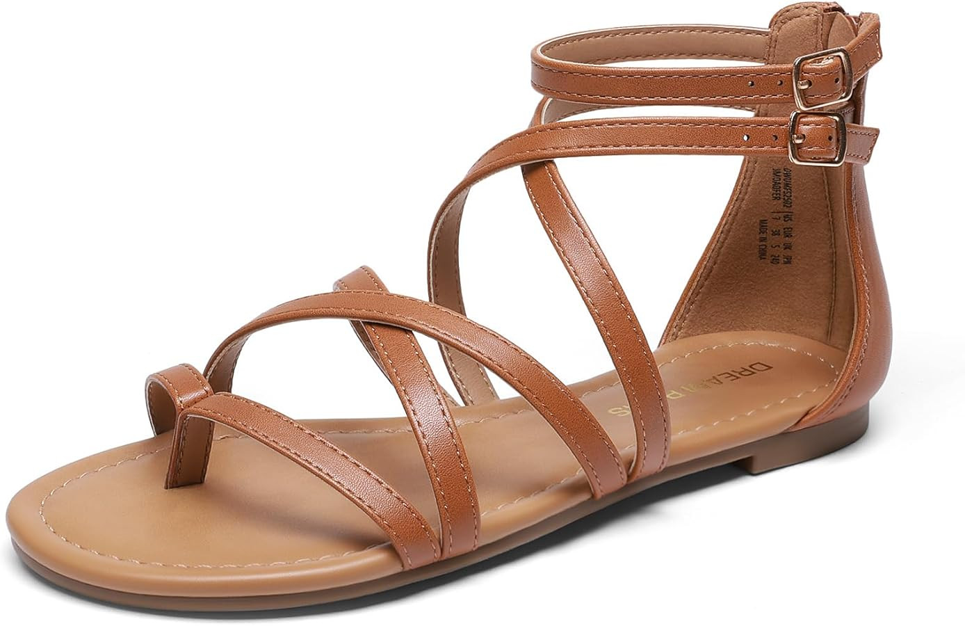 DREAM PAIRS Women's Dressy Gladiator Summer Cross Strappy Sandals Comfort Flat Casual Beach Fishe... | Amazon (US)