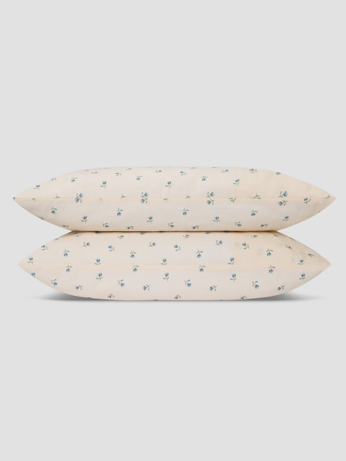 Dusk Blue Posy Bud Linen Blend Pillowcases (Pair) | Piglet