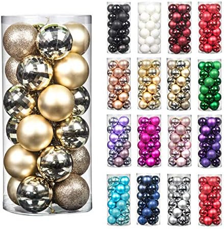 Jusdreen 24pcs 2.36"/60mm Christmas Balls Ornaments for Xmas Tree Shatterproof Christmas Tree Han... | Amazon (US)