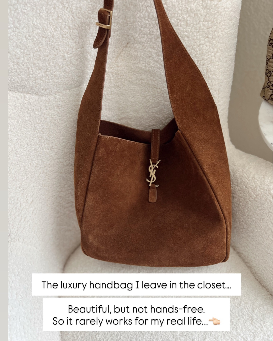 ✨Tap the bell, save and ❤️ start here over 40 fashion, midlife style, midsize fashion and luxury looks for less.  

The luxury handbag I leave in the closet…

Beautiful, but not hands-free.
So it rarely works for my real life.

The small Gucci bag I actually reach for…

It keeps my hands free,
holds exactly what I need,
and works everywhere I go.

👑 Helping you look good, feel good.-Lindsey Denver   Check back daily for belly-friendly style, confidence, and Outfit Physics™.

#LTKOver40 #LTKMidsize #LTKstorytime