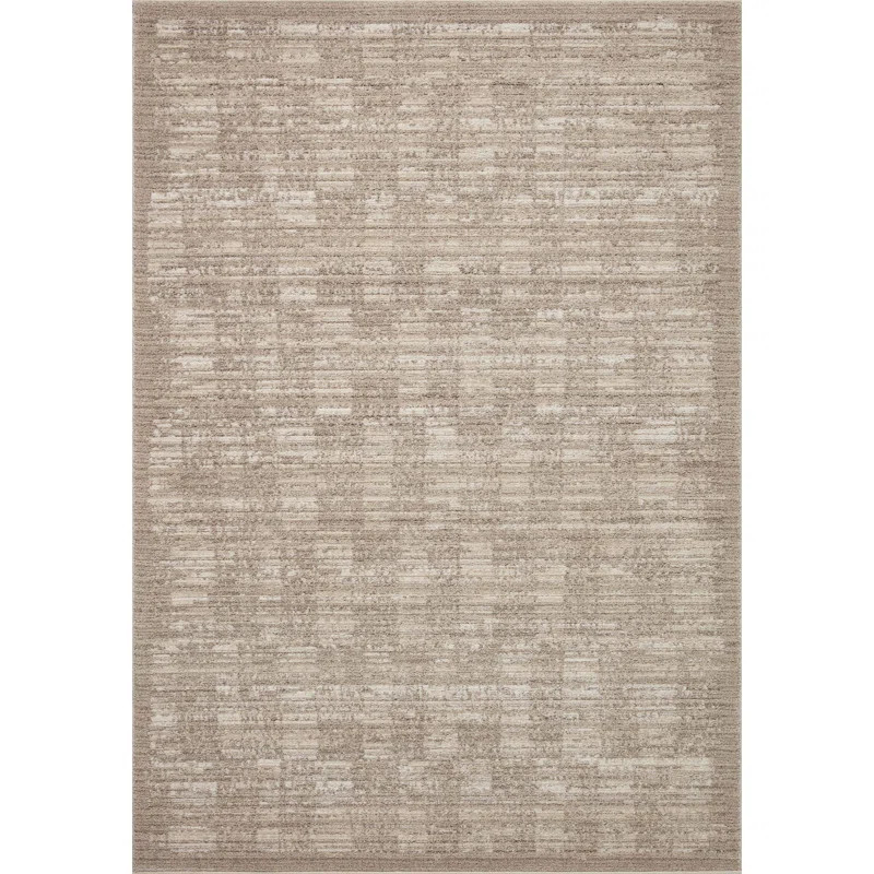 Geometric Machine Woven Polyester Area Rug in Sand | Wayfair North America