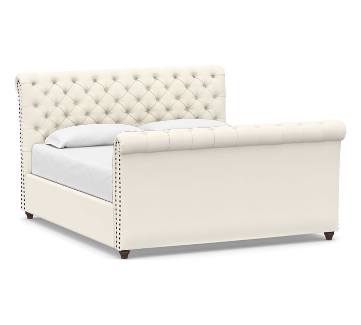 Chesterfield Tufted Upholstered Bed with Footboard | Pottery Barn (US)