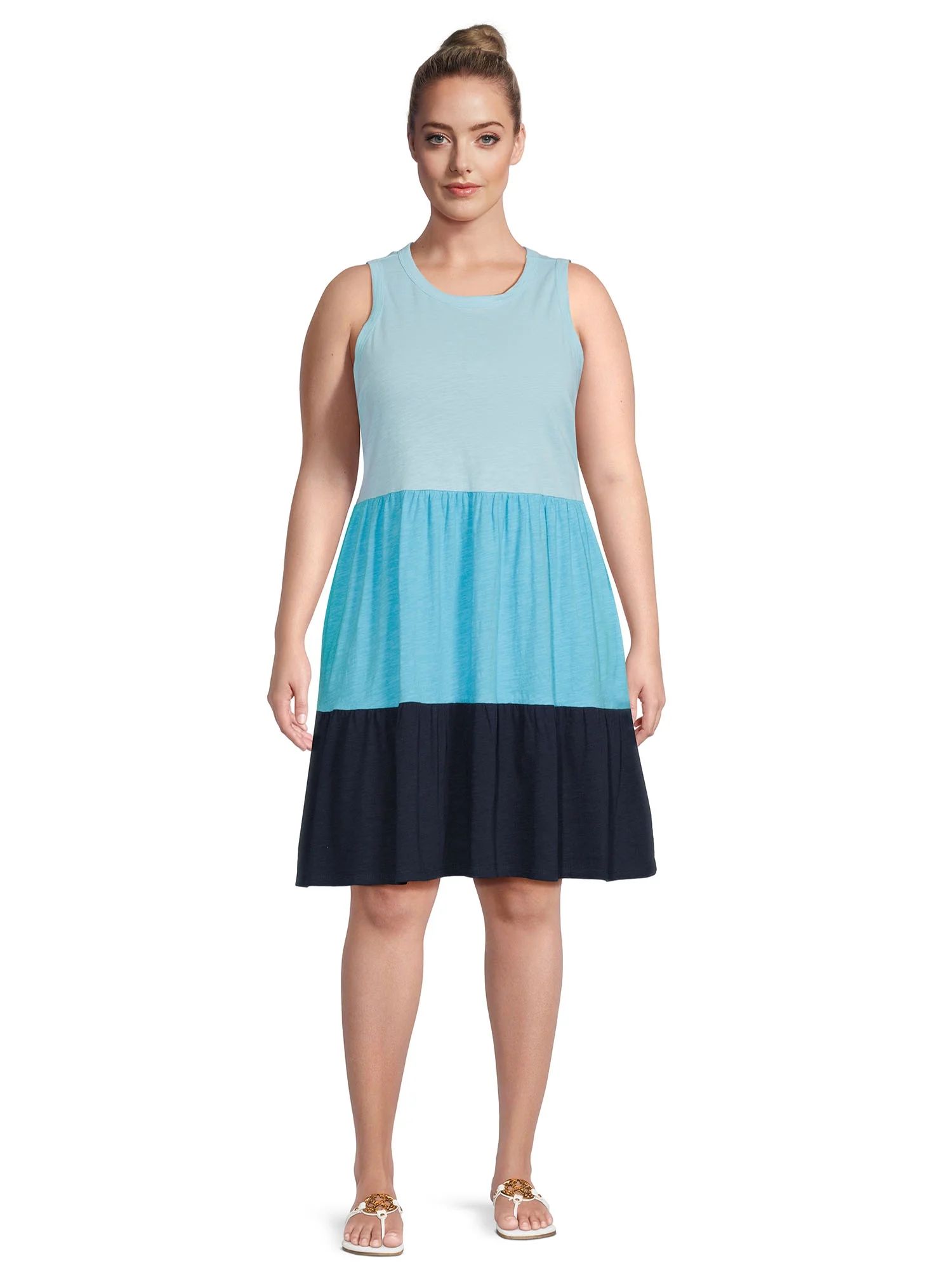 Terra & Sky Women's Plus Size Tiered Tank Dress | Walmart (US)