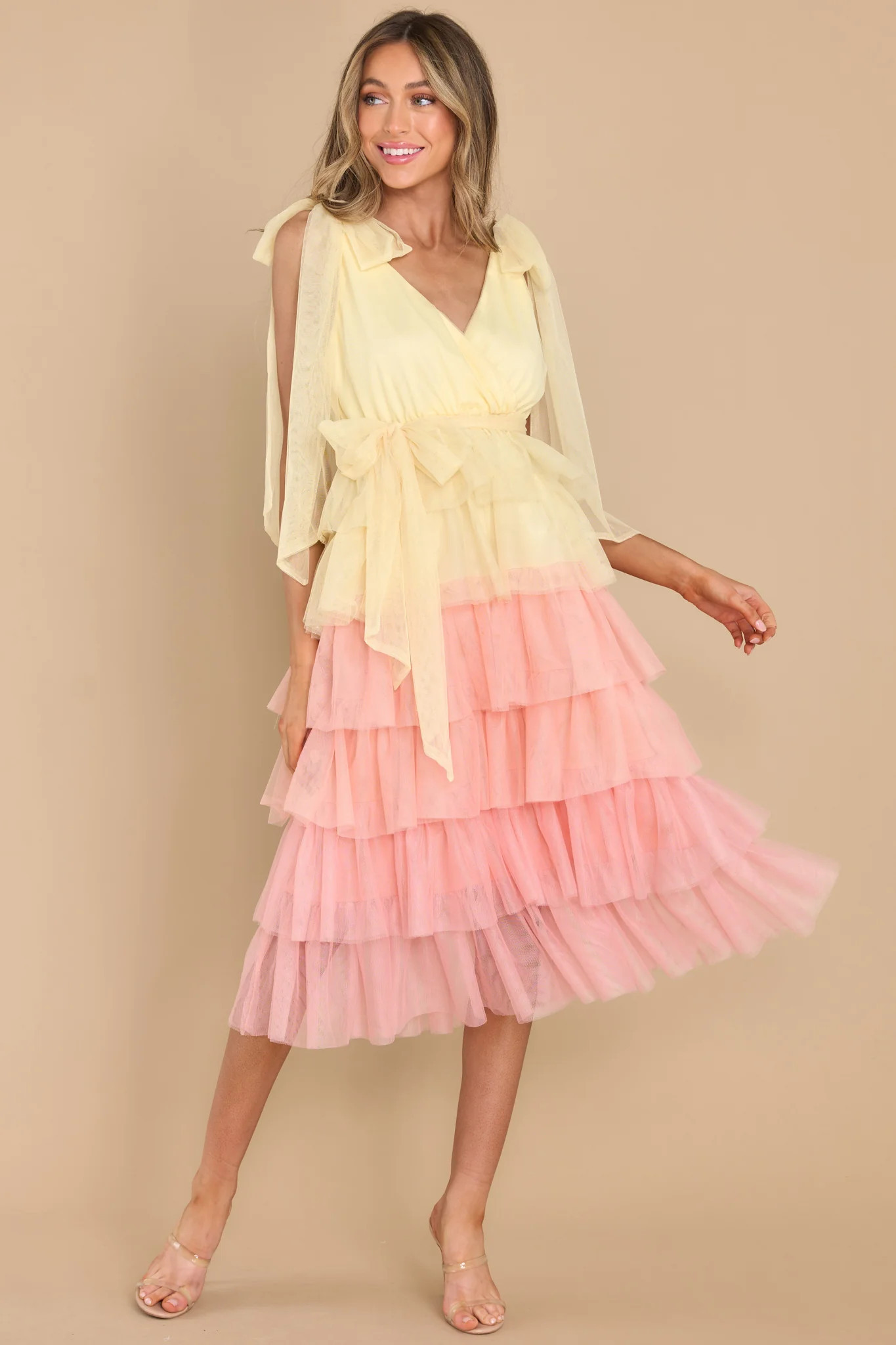 You Can Fly Pink Multi Midi Dress | Red Dress 