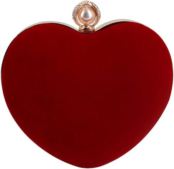 Goclothod Women Heart Shape Clutch Purse Velvet Shoulder Bag Evening Handbags | Amazon (US)