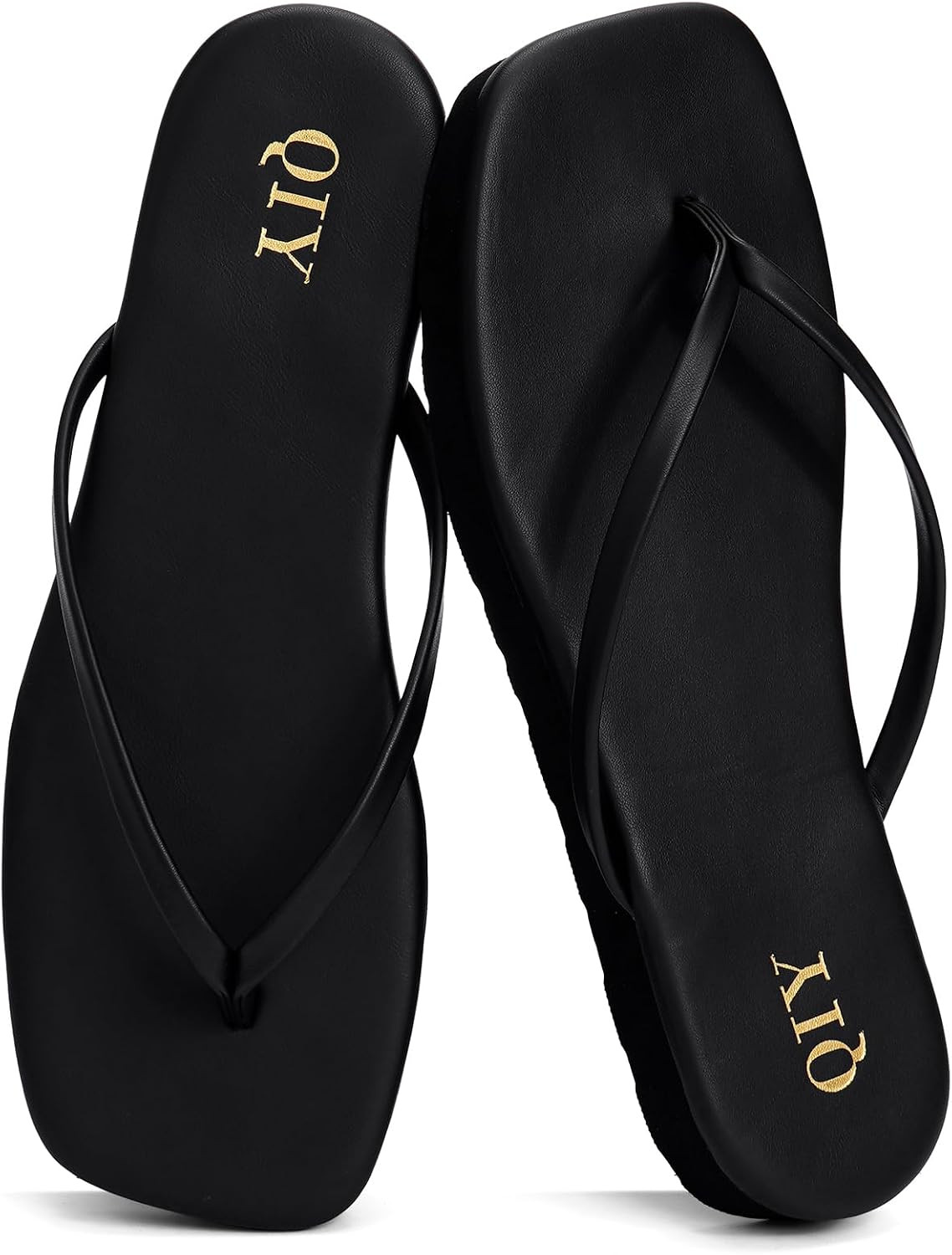 QIY Flip Flops for Women Square Toe Platform Sandals Slides | Amazon (US)