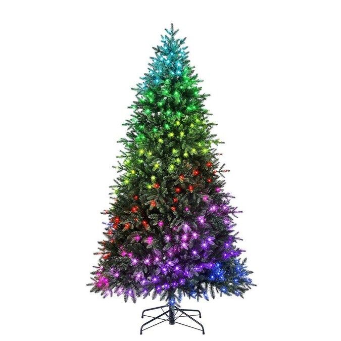 Holiday Living 7.5-ft Pre-Lit Artificial Christmas Tree with 435 Color Changing Color Changing LE... | Lowe's