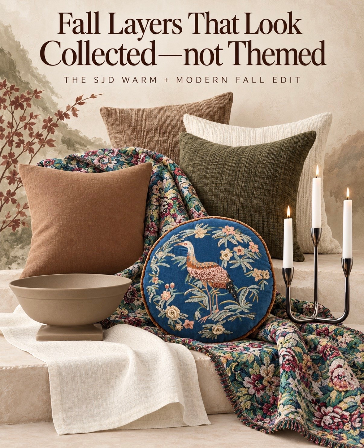 Fall decorating doesn’t have to mean putting a pumpkin on every surface. 🍂

The rooms that feel the most elevated usually rely on layers—warm wood tones, earthy color, soft texture, a little pattern and candlelight. These pieces can take your home through fall and well beyond Thanksgiving.

I linked some of my favorite finds from multiple retailers in our LTK. Which one would you add to your home?

Hashtags

#SJDDesignBuild #FallHomeEdit #DesignerApproved #fallhomedecor #WarmModernHome

#LTKHome #LTKSeasonal #LTKstorytime