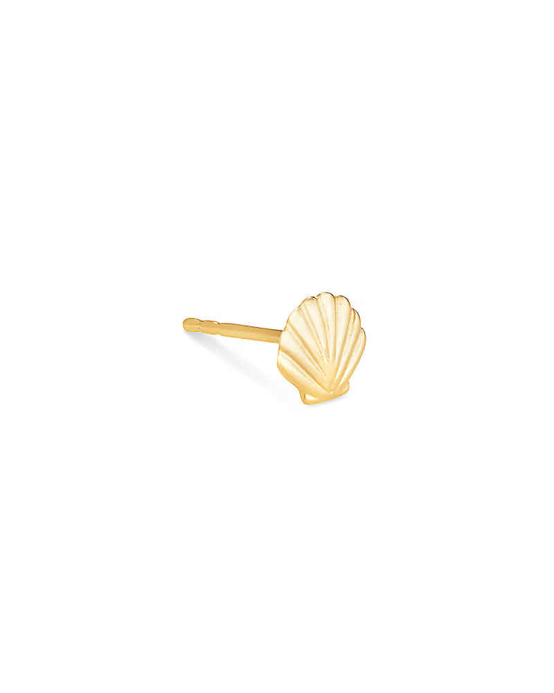 Shell Single Stud Earring in 18k Yellow Gold Vermeil | Kendra Scott