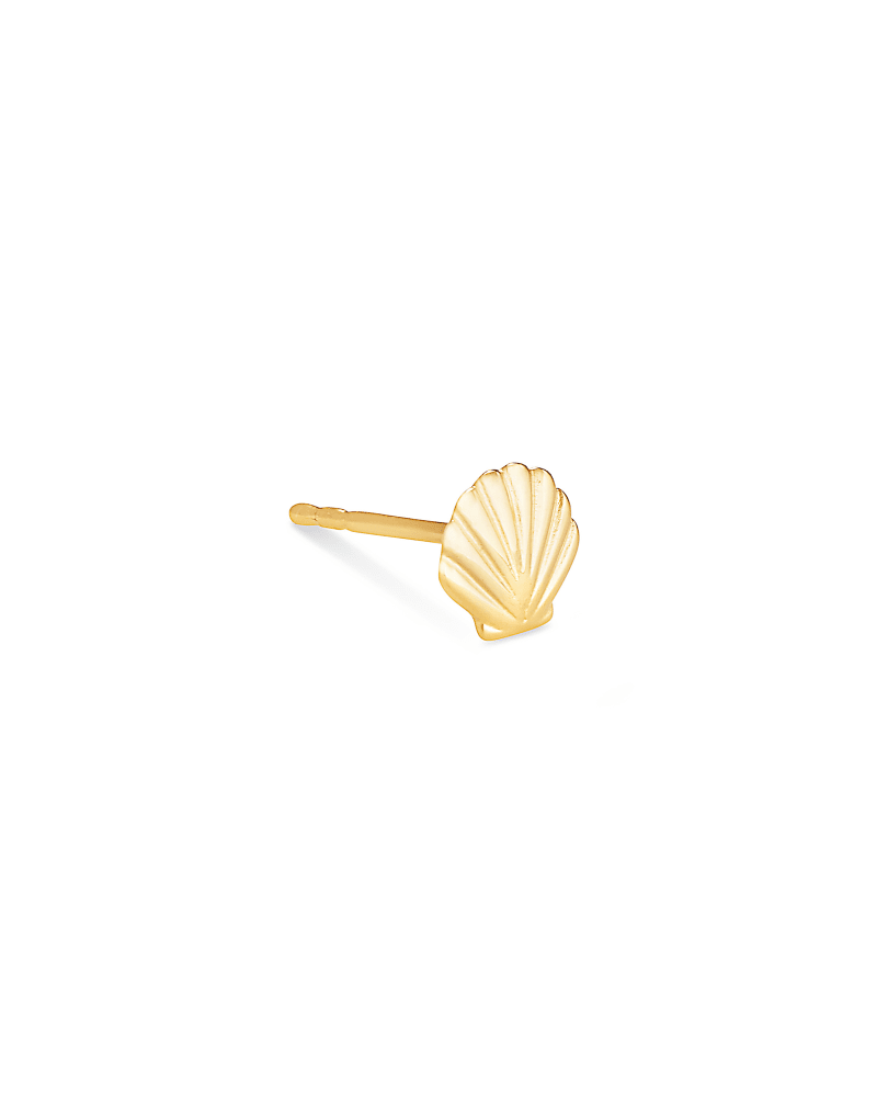 Shell Single Stud Earring in 18k Yellow Gold Vermeil | Kendra Scott