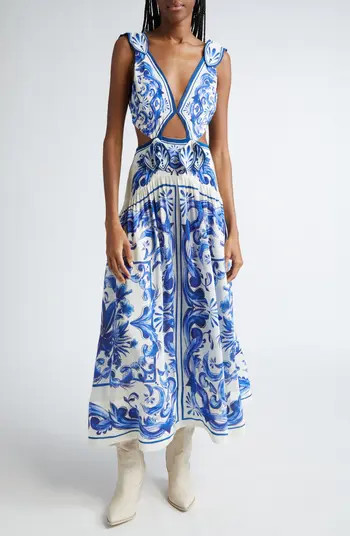 FARM Rio Garden Tiles Cutout Maxi Dress | Nordstrom | Nordstrom