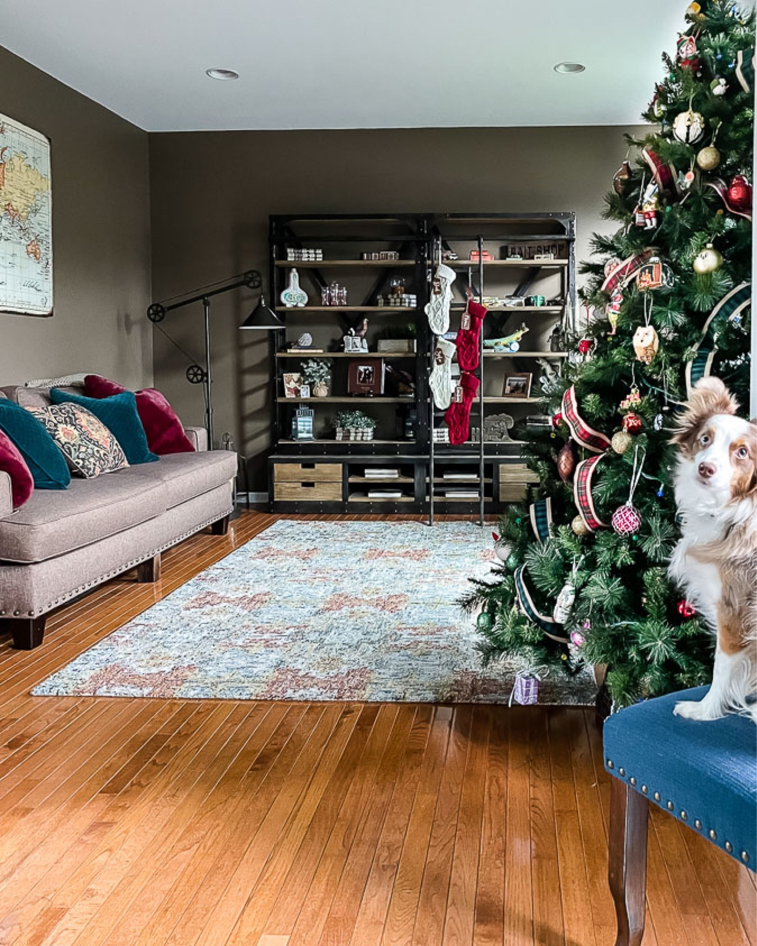 Front room christmas red and green with ribbon  

#LTKhome #LTKHoliday #LTKSeasonal