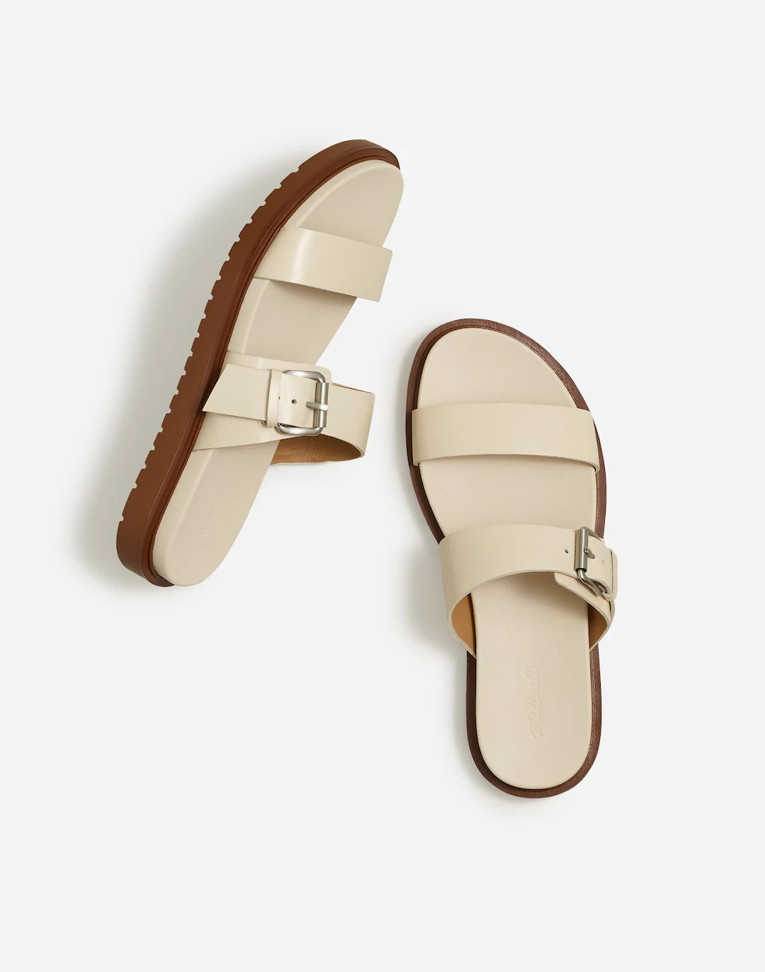 The Dee Double-Strap Slide Sandal in Leather | Madewell