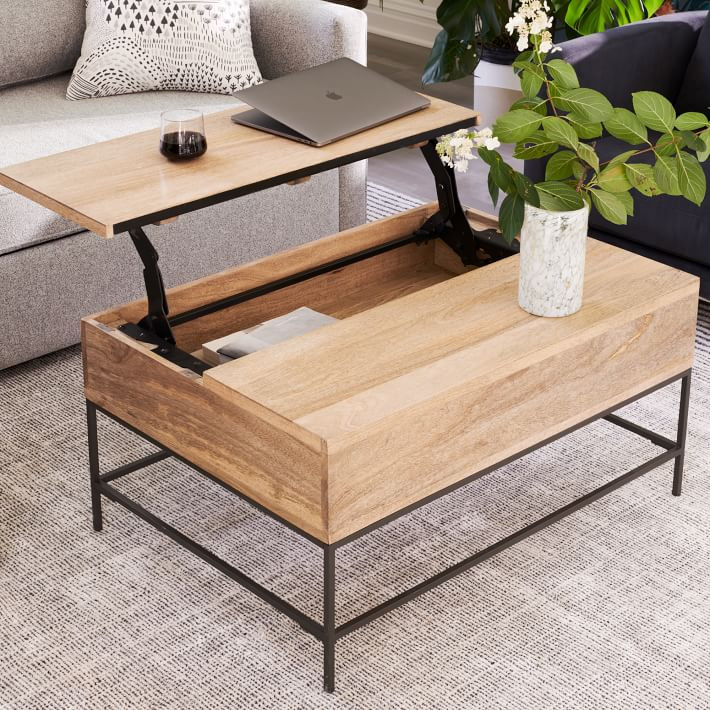 Industrial Storage Pop-Up Coffee Table (36"–50") | West Elm (US)