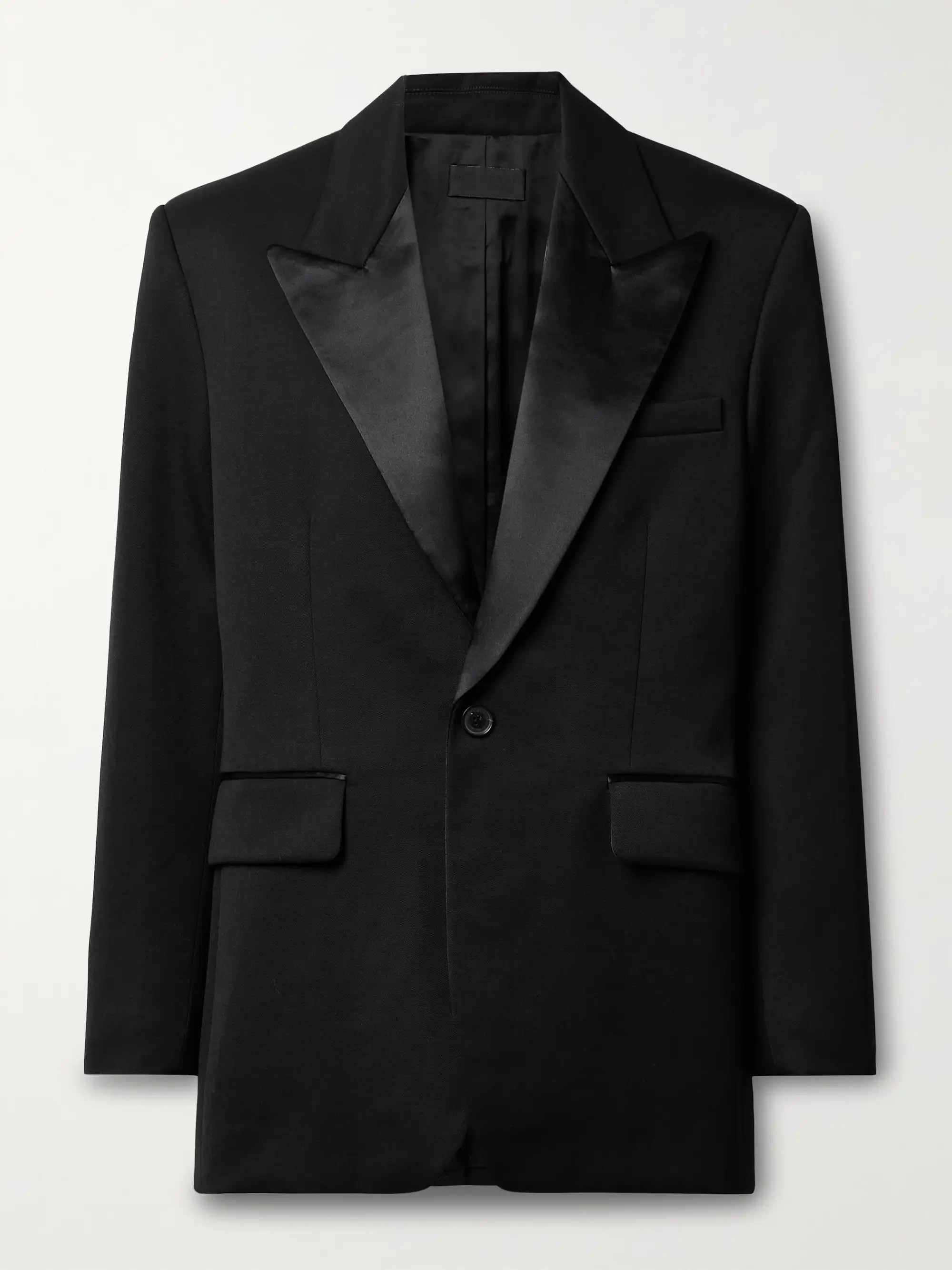 Leandre satin-trimmed wool-twill blazer | NET-A-PORTER (UK & EU)