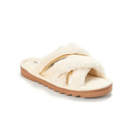 Dearfoams Cozy Comfort Women's Metallic Crossband Slippers | Walmart (US)