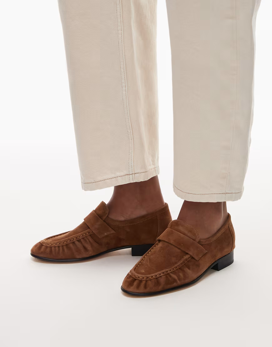 Tony Bianco Gatsby suede loafers in taupe-Brown | ASOS (Global)
