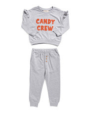 Toddler Girls 2pc Halloween Matching Top And Joggers Set | Marshalls