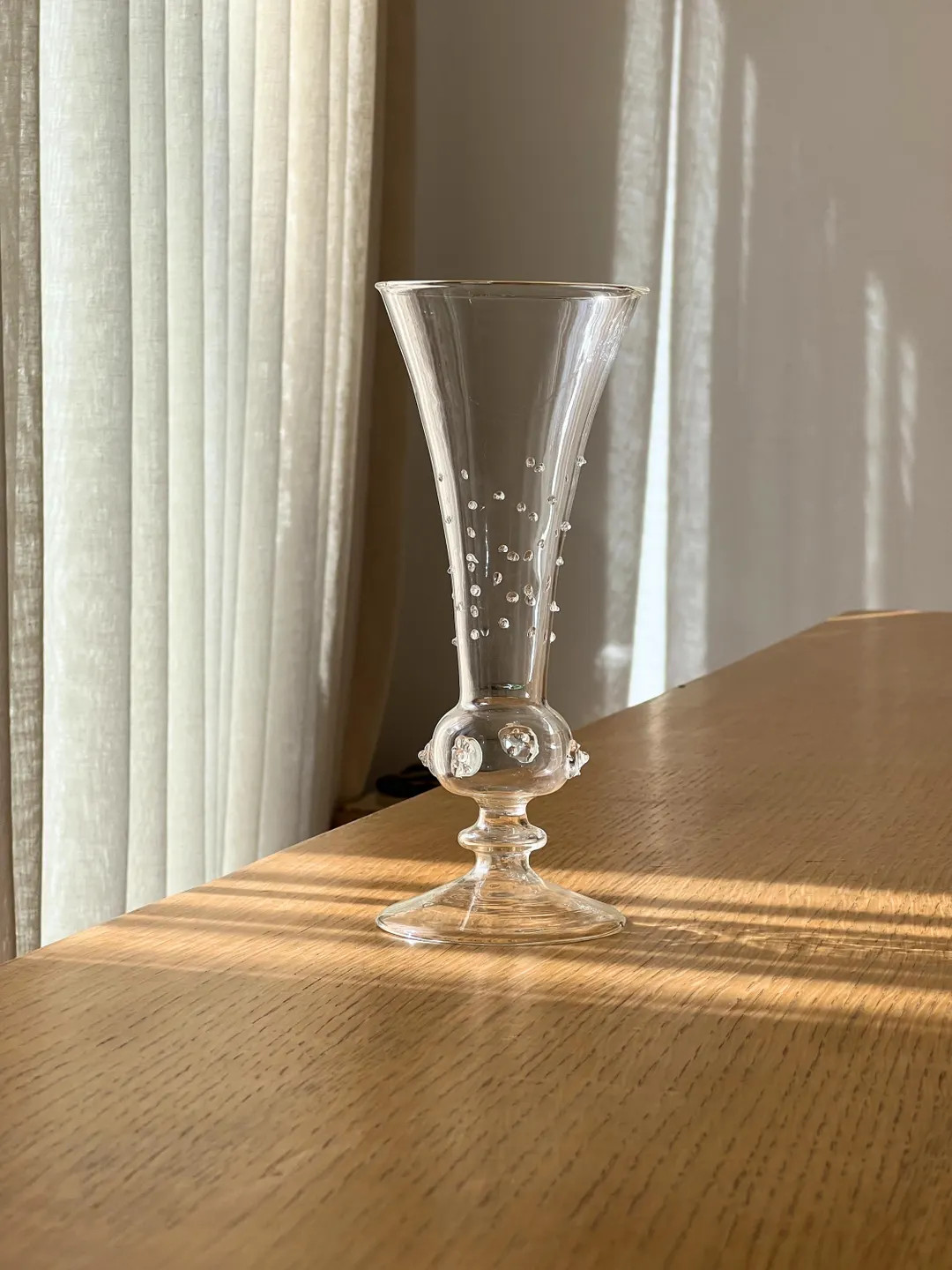 Vintage unique glass vase, handmade elegant vase, aesthetic mid century vase, cute flower vase | Etsy (US)