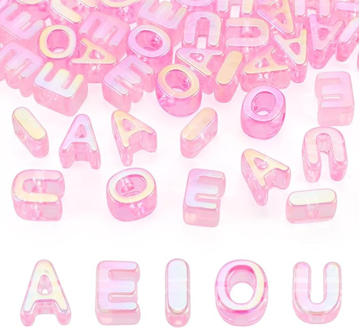 50Pcs Large Letter Beads, 20mm Big Acrylic Alphabet Beads, Large Hole Vowel Bead Spacer for Brace... | Amazon (US)