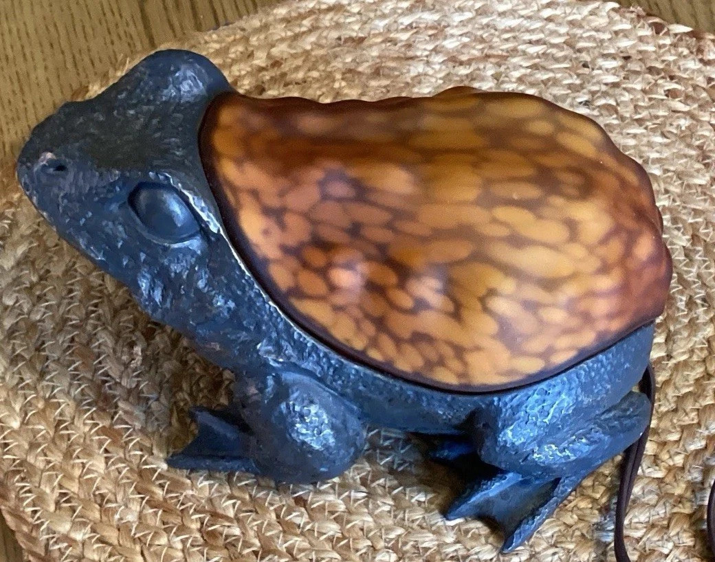FROG Art Glass Lamp, Vintage Solid Brass 8” Long By 4” Tall, Nite Light 1970 | eBay US