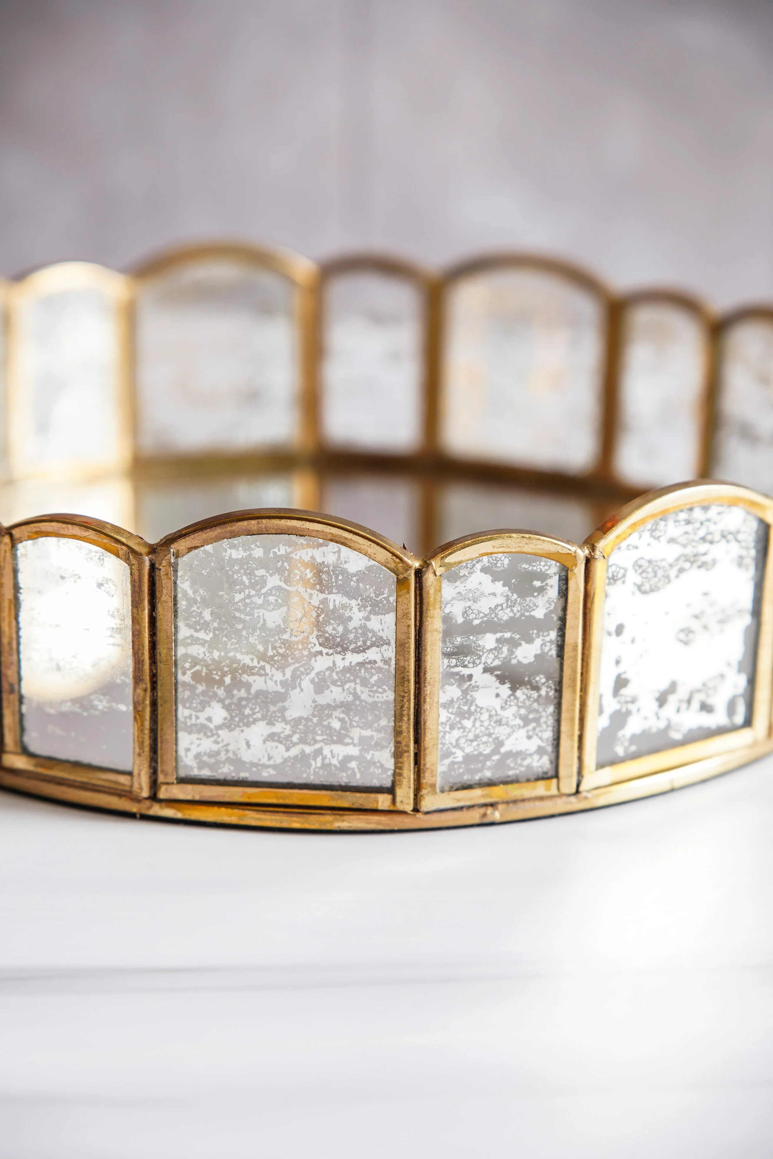 Brass & Glass Mirror Tray | MJHome