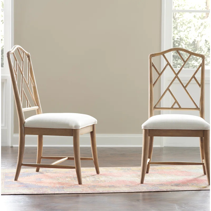 Carlo Cross Back Side Chair in Tan (Set of 2) | Wayfair North America