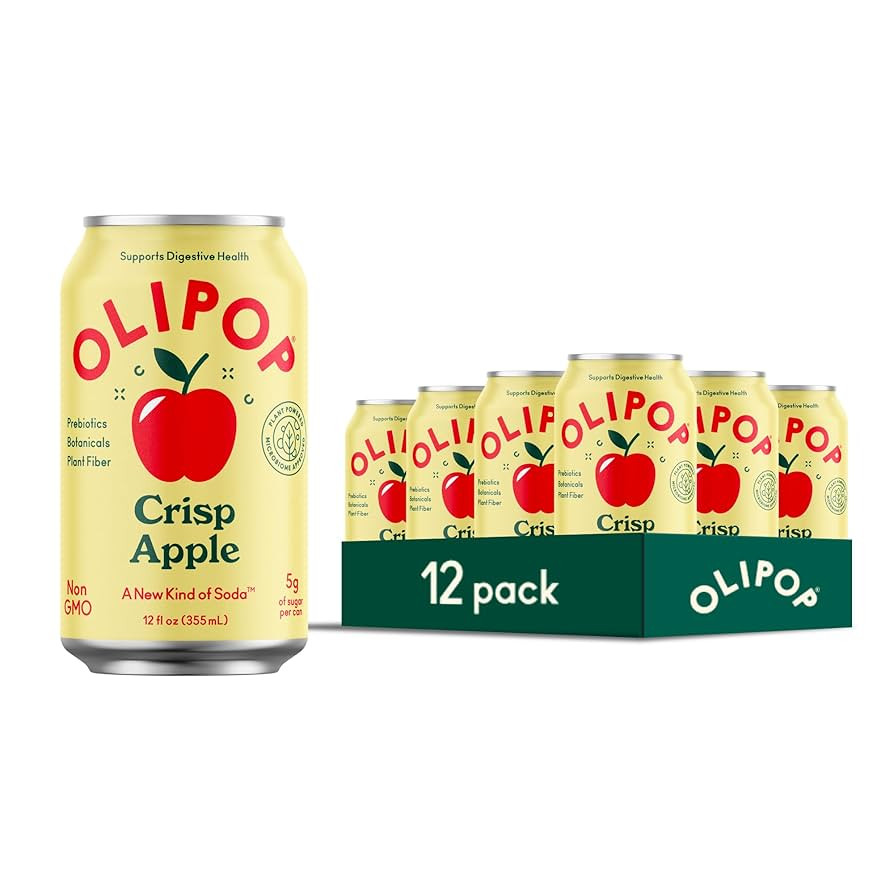 OLIPOP Prebiotic Soda Pop, Crisp Apple, A New Kind of Soda Packed with Prebiotics, Fiber, and Bot... | Amazon (US)