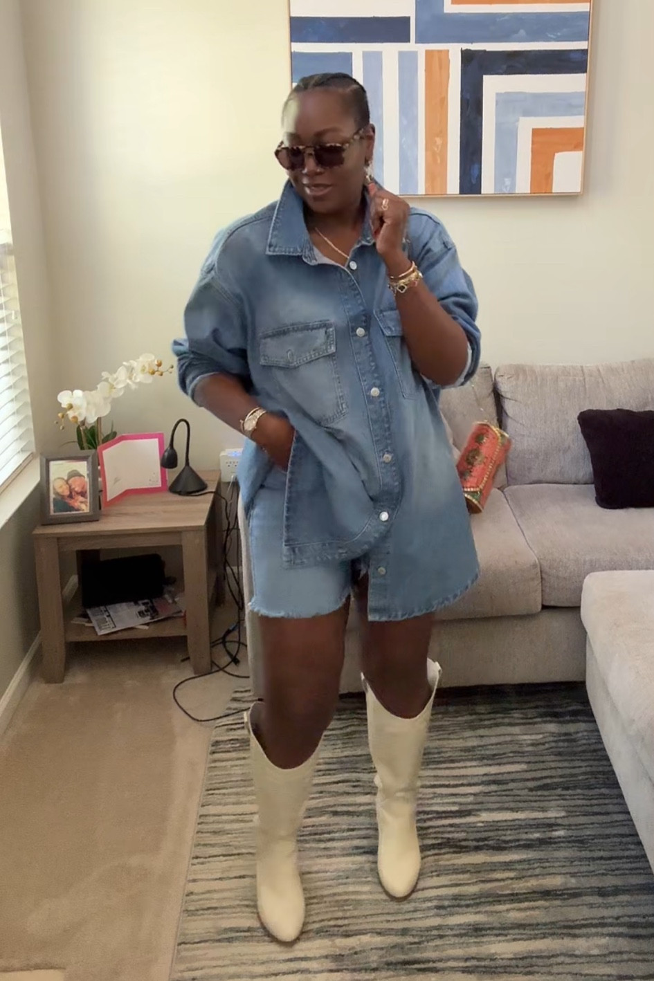 Denim on Denim outfit #oversizeddenim
#denimshirt #denimdress 

#LTKMidsize