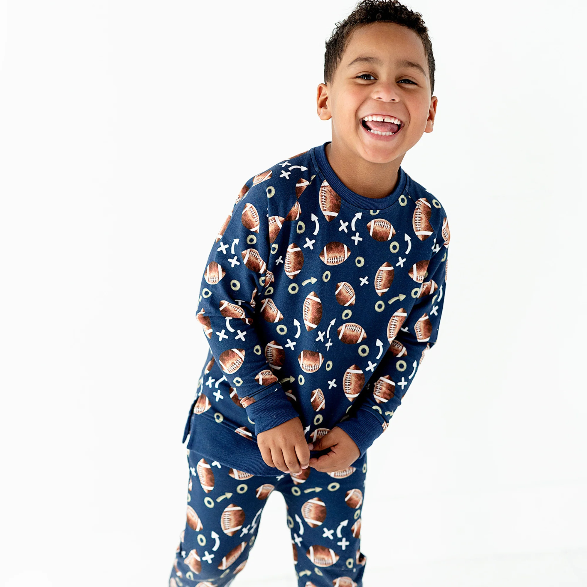 Clear Eyes, Full Hearts, Lets Snooze Football Jogger Set | Kiki + Lulu