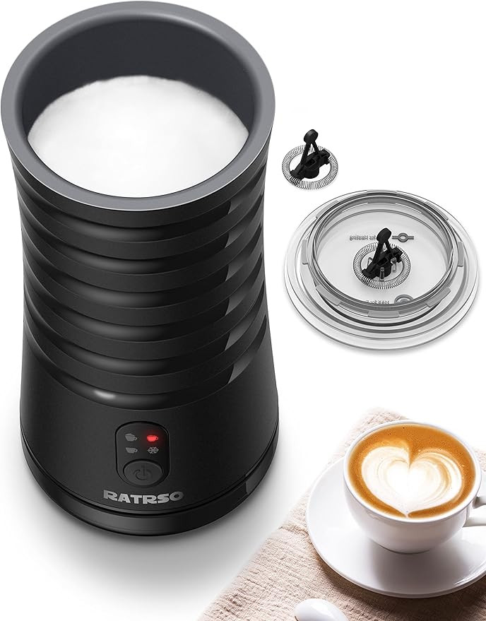 RATRSO Milk Frother, Electric Milk Steamer Soft Foam Maker with Two Whisks for Frothing and Heati... | Amazon (US)