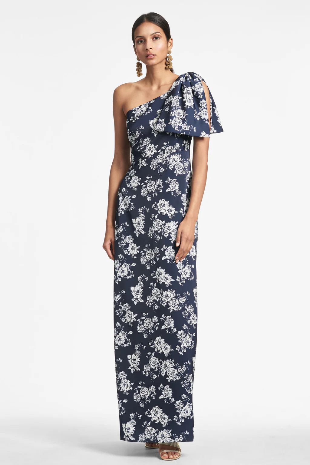 Chelsea Gown - Navy & Ivory Peony | Sachin & Babi