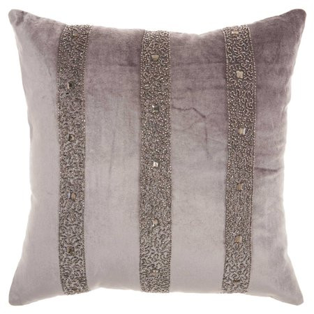 Inspire Me! Home Decor Beaded Stripes Decorative Throw Pillow by Nourison, 18"" x 18"", Dark Grey | Walmart (US)