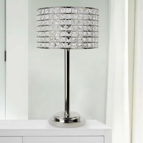 Silver Orchid Burkett 25.75-inch Polished Nickel Table Lamp | Bed Bath & Beyond