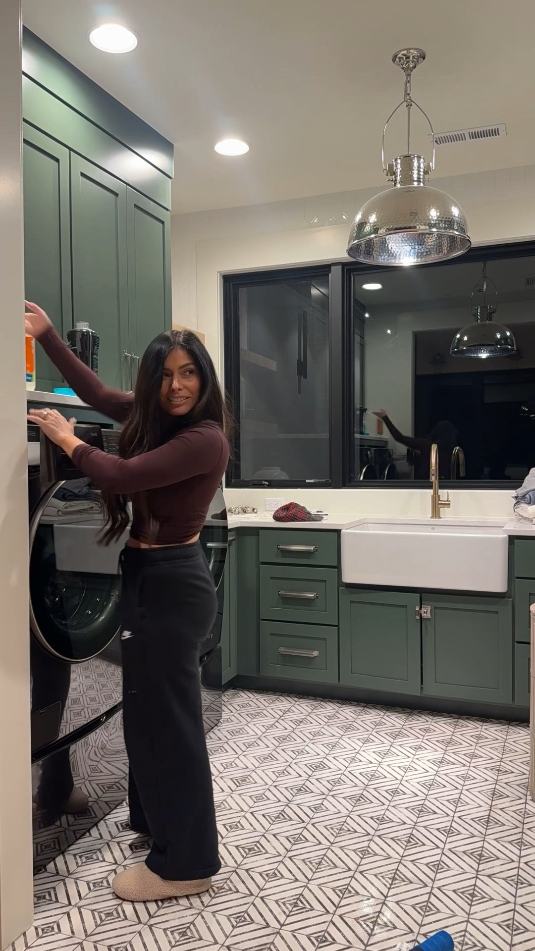 The tile in the laundry room is so fun! Linking lighting and hardware. I love my LG washer and dryer!

#LTKdayinmylife #LTKHome #LTKmomlife