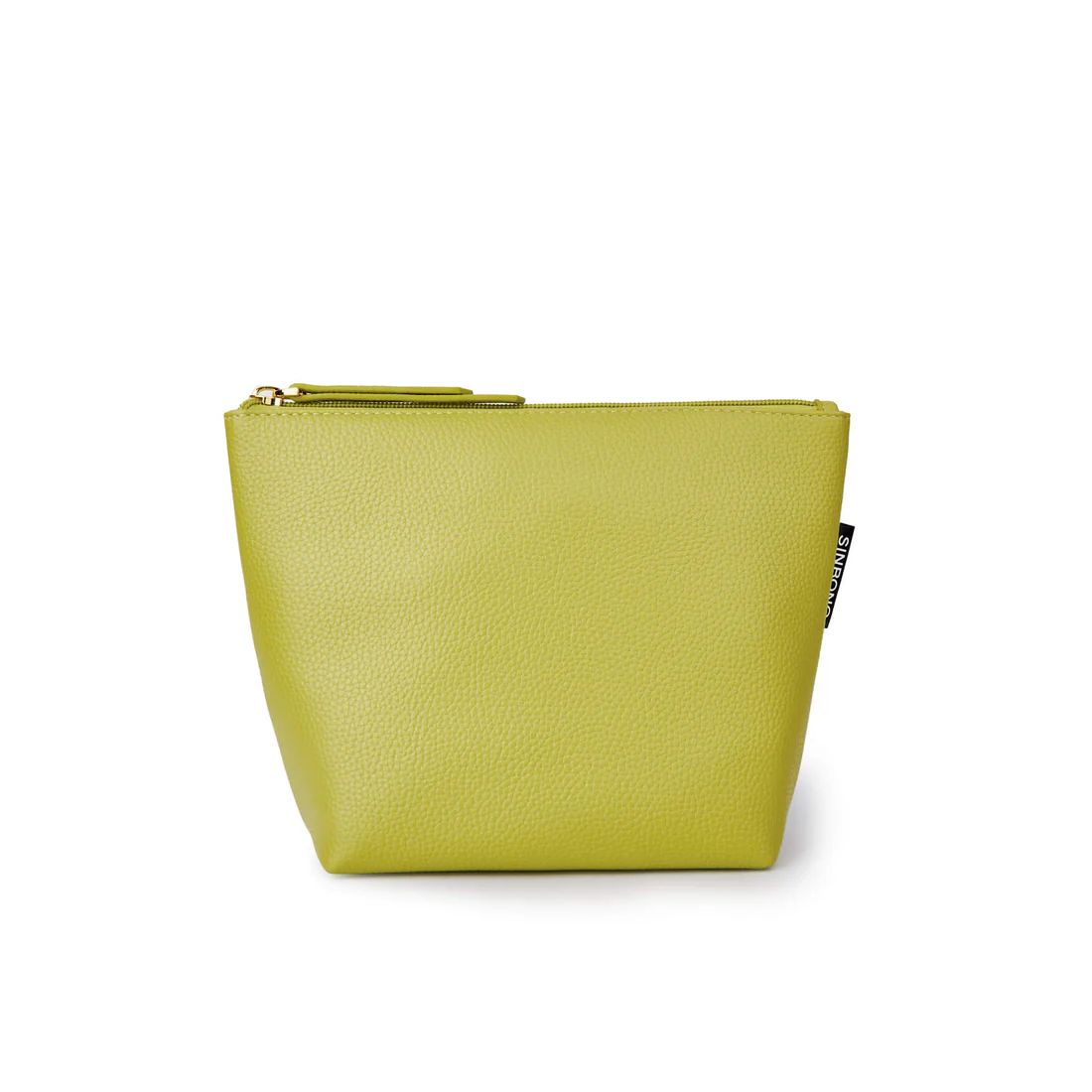 Faux Pebble Textured Leather | Makeup Bag Lime Green SINBONO | SINBONO INC.