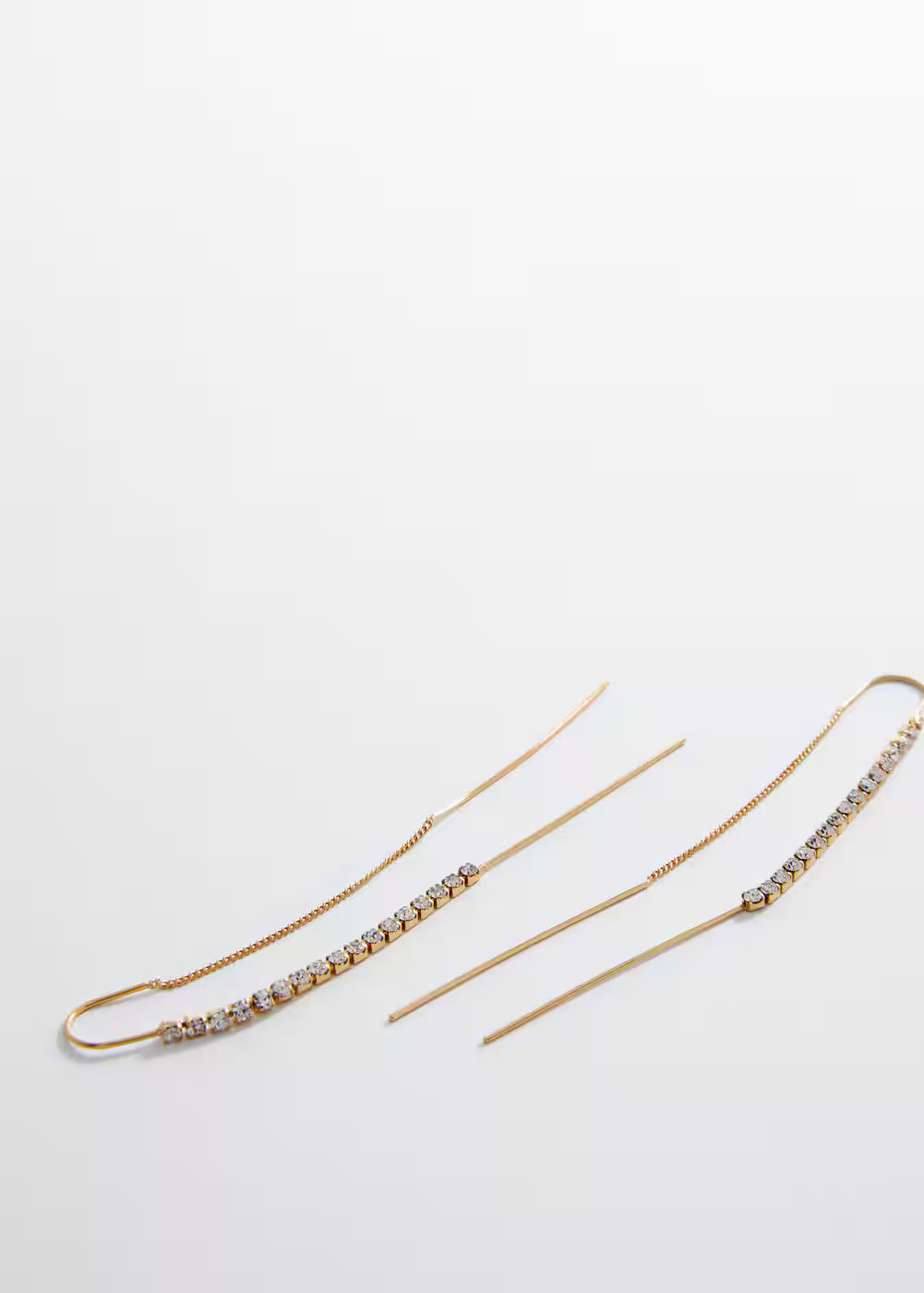 Rhinestone thread earrings -  Women | Mango USA | MANGO (US)