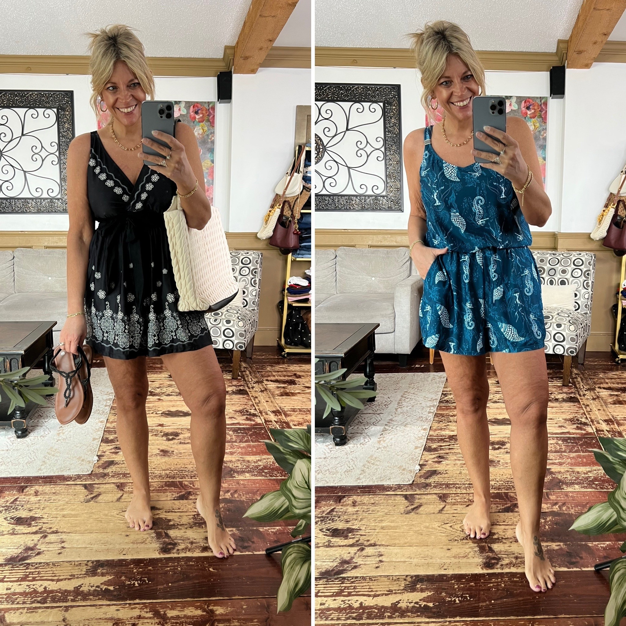 Both swim rompers are a size 12 and fit perfectly with great coverage. 

#LTKMidsize #LTKOver40 #LTKSeasonal