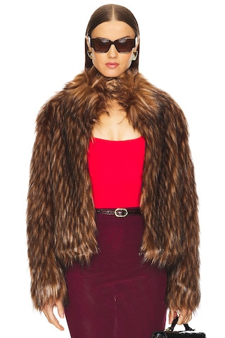 Unreal Fur Delish Faux Fur Jacket in Brown Raccoon from Revolve.com | Revolve Clothing (Global)