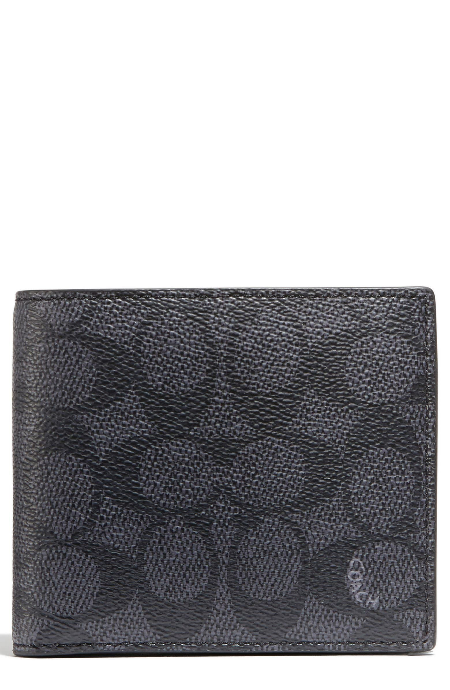 Signature Coated Canvas & Leather Coin Wallet | Nordstrom
