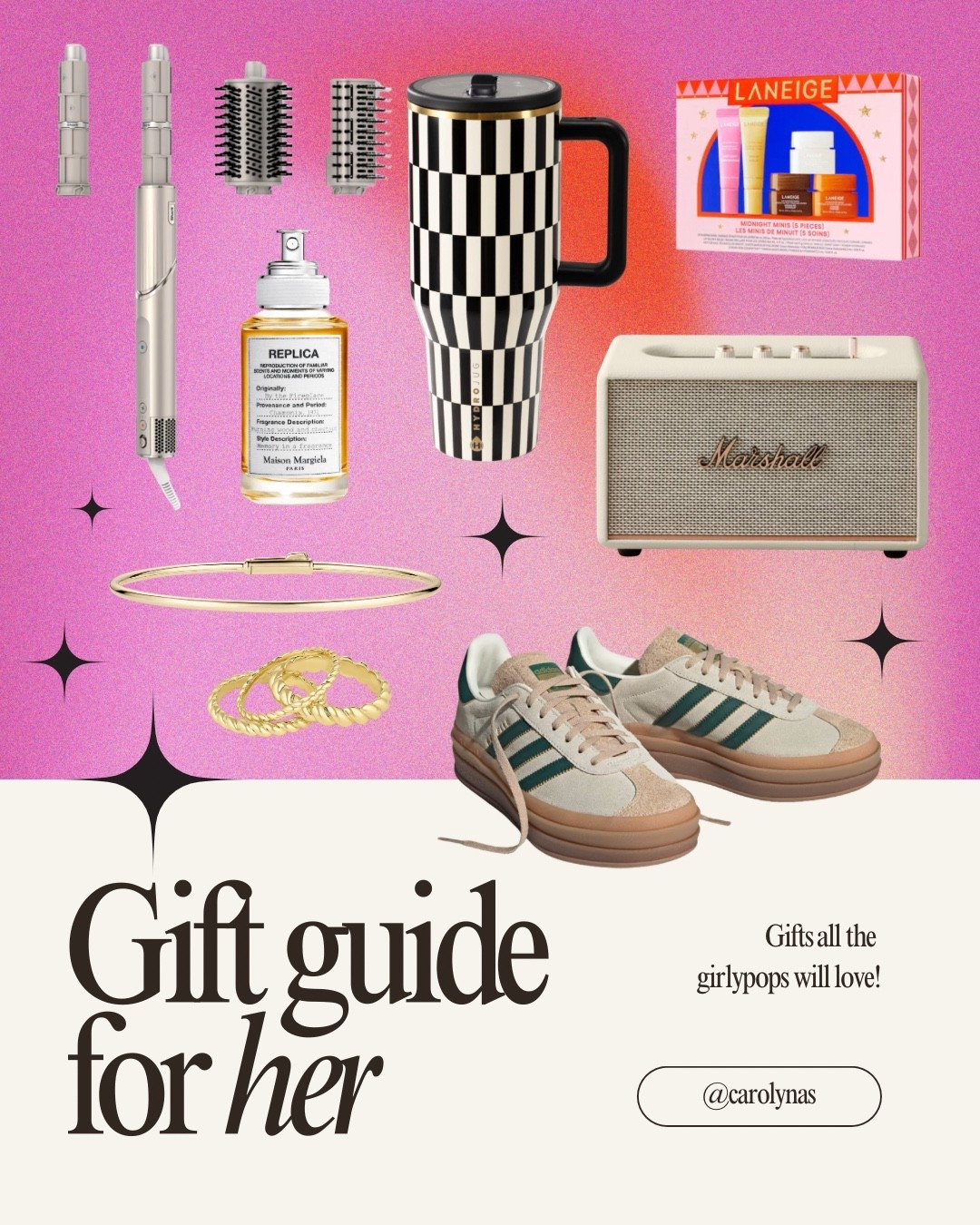 Gifts for the woman in your life! 
Cute gifts from adidas, hydronic, laneige, replica, shark, Marshall, and more! 

#LTKGiftGuide #LTKSaleAlert #LTKCyberWeek
