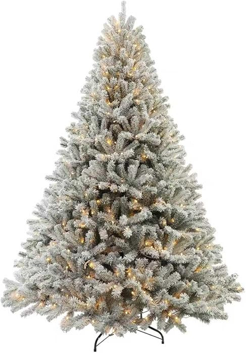 Prelit Christmas Tree with Lights 6ft - Premium Snow Flocked Artificial Xmas Tree,with 874 Branch... | Amazon (US)