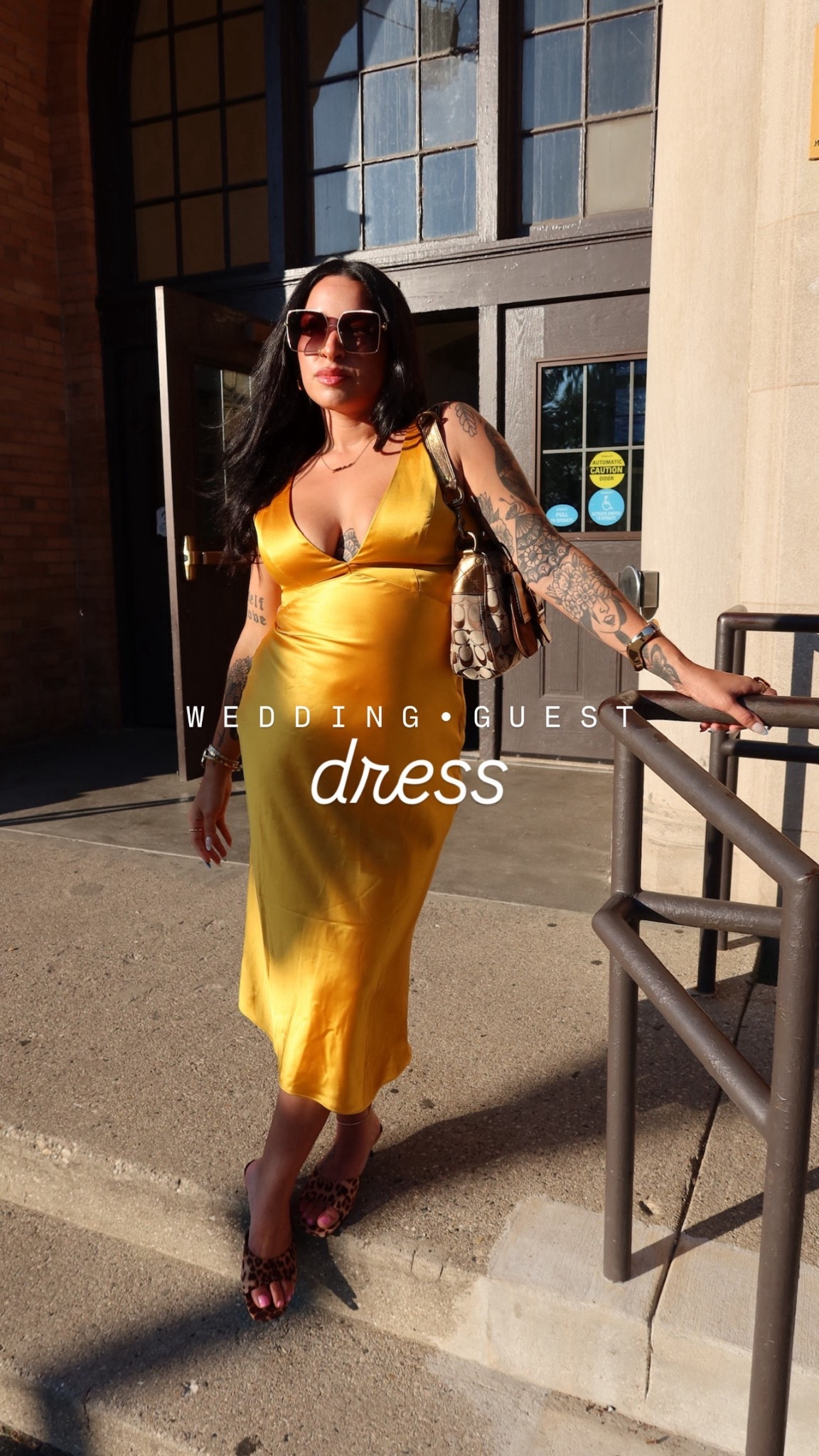 The perfect wedding guest dress for a late summer / early fall wedding on my midsize body (wearing a medium) 💛 I need another wedding to go to asap bc I love this dress!! 

#LTKParties #LTKMidsize #LTKPetite