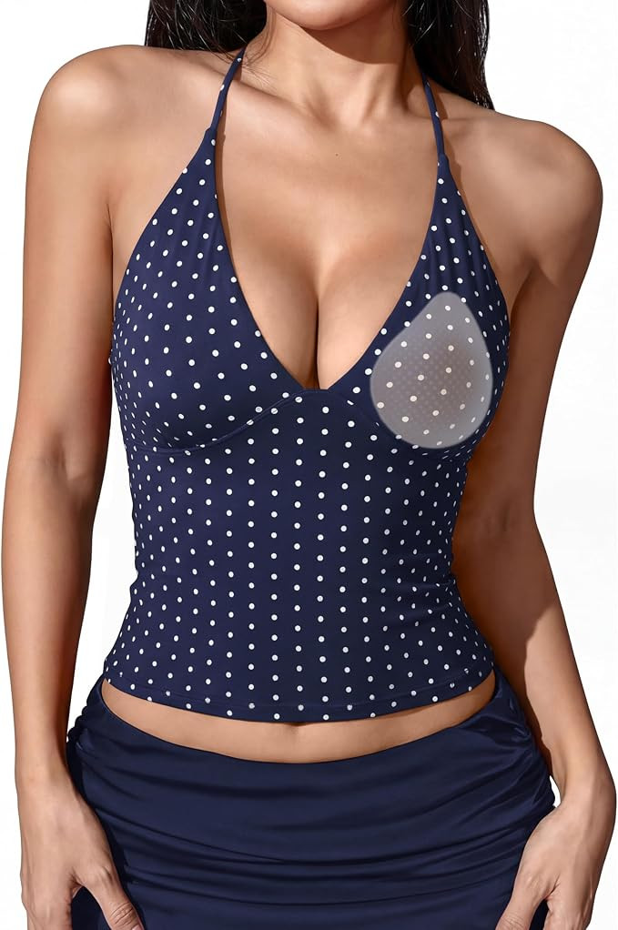 SUUKSESS Women Double Lined Halter Tank Top Summer Padded Going Out Tops Sleeveless Basic Shirts | Amazon (US)