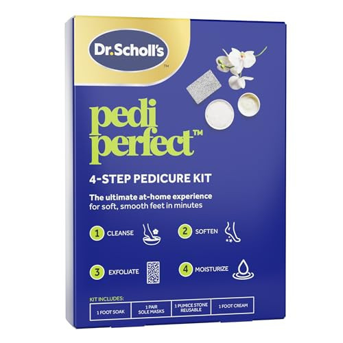 Dr. Scholl’s Pedi Perfect 4-in-1 Pedicure Kit - The Ultimate At-Home Spa Pedicure Experience, Foot Soak, Exfoliating Mask, Moisturizing Cream, Pumice Stone Callus Remover, Soft Smooth Feet in Minutes | Amazon (US)