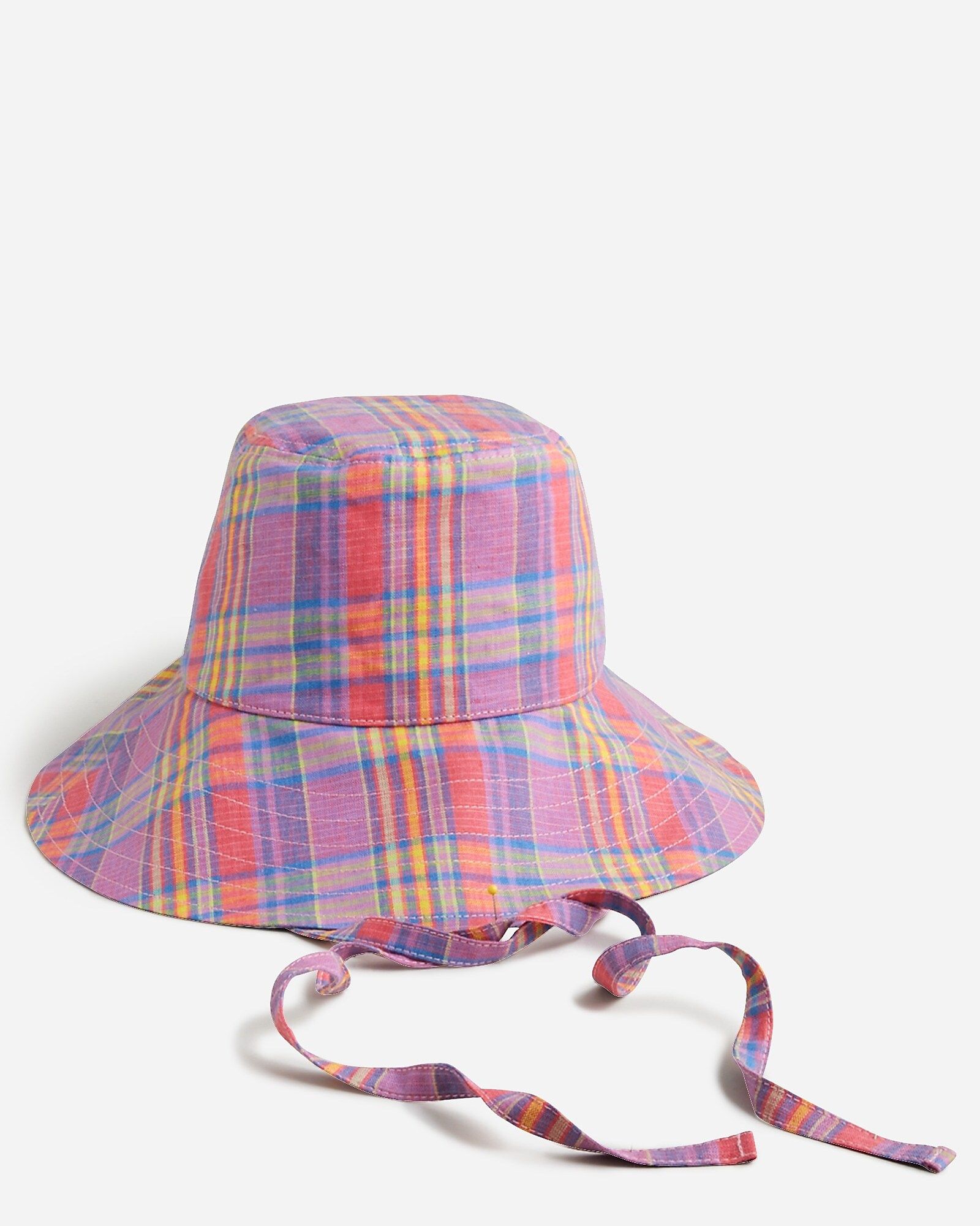 Madras bucket hat with ties | J.Crew US