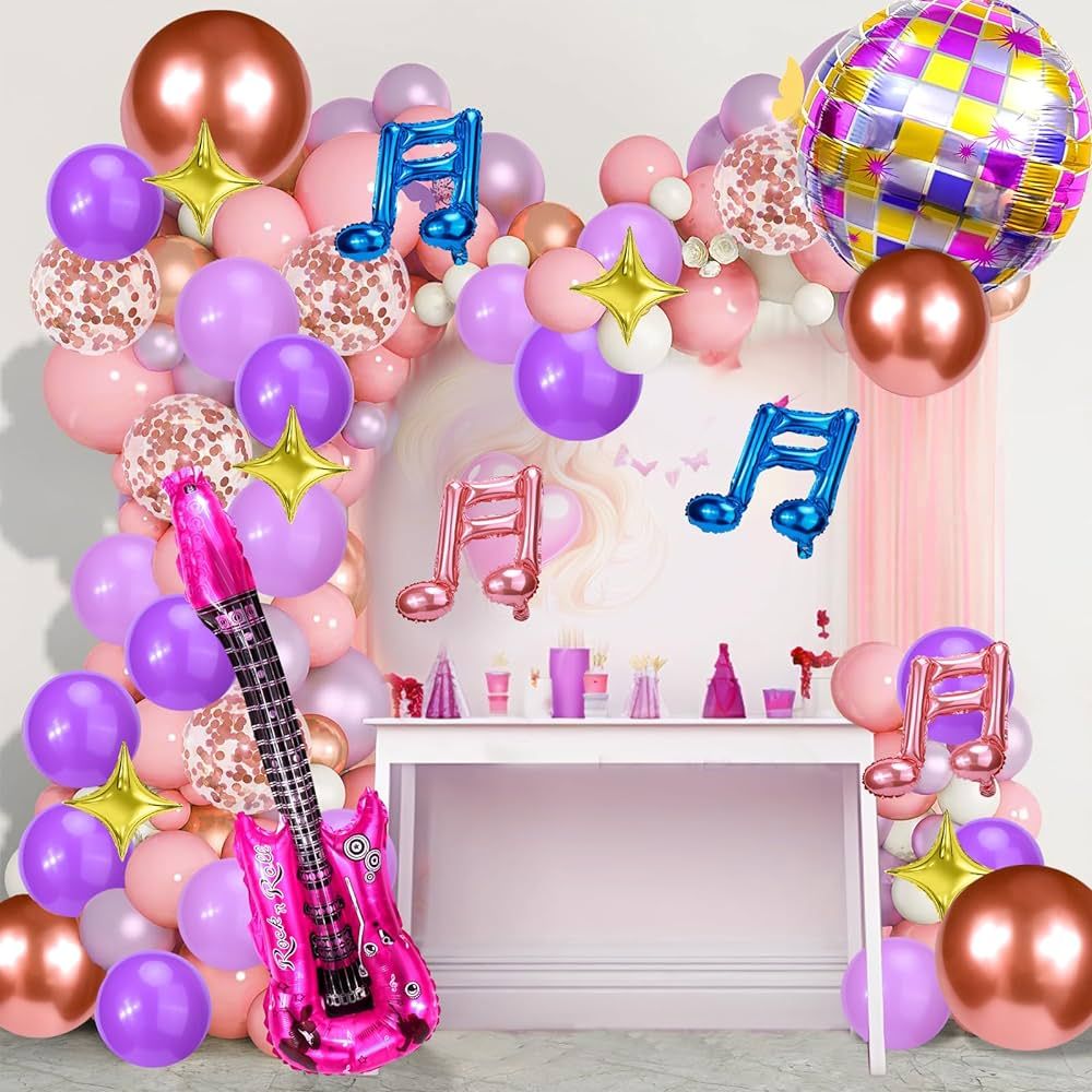 Palksky 131PCS Popular Singe Balloons Garland Arch Kit, Pink Purple Latex Balloons Aluminum Foil ... | Amazon (US)