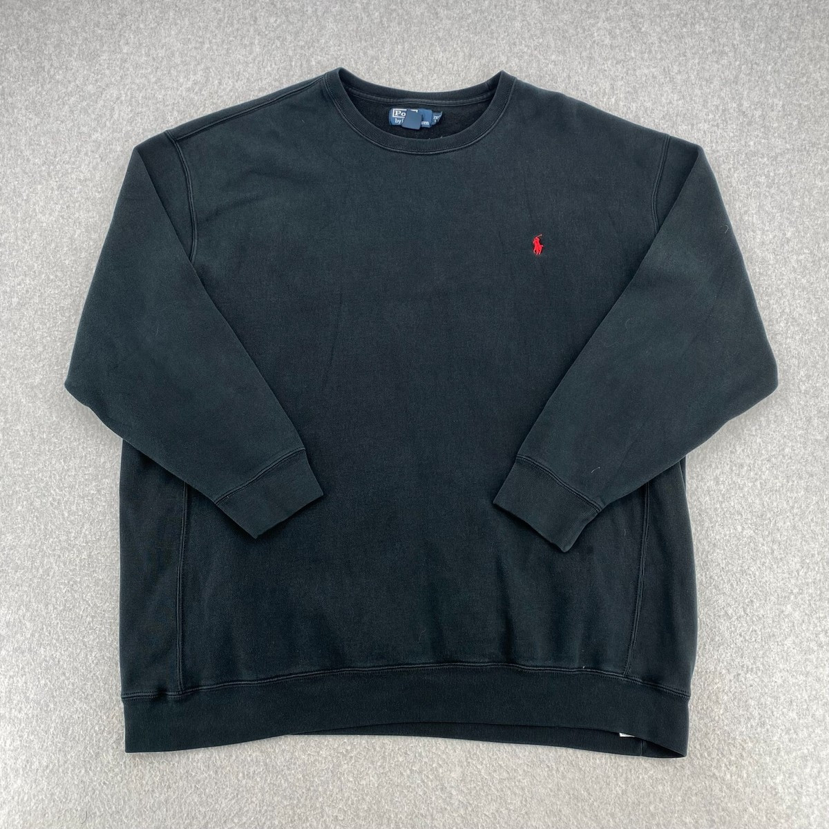 Polo Ralph Lauren Sweater Men's 2XLT Solid Black Long Sleeve Crew Neck Pullover  | eBay | eBay US